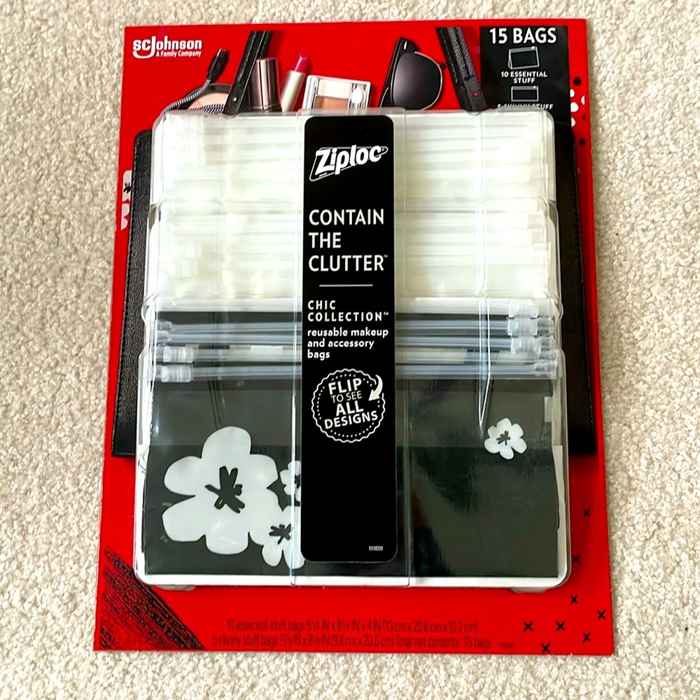 Ziplock Container The Clutter Reusable Make Up & Accessory Bags Chic Collection